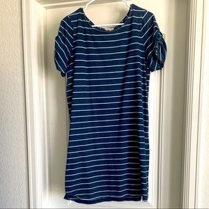 Jane & Delancey striped navy blue & white short dress, size L